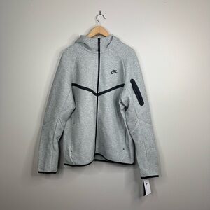Nike Tech Fleece Hoodie Gray Black New NWT Large